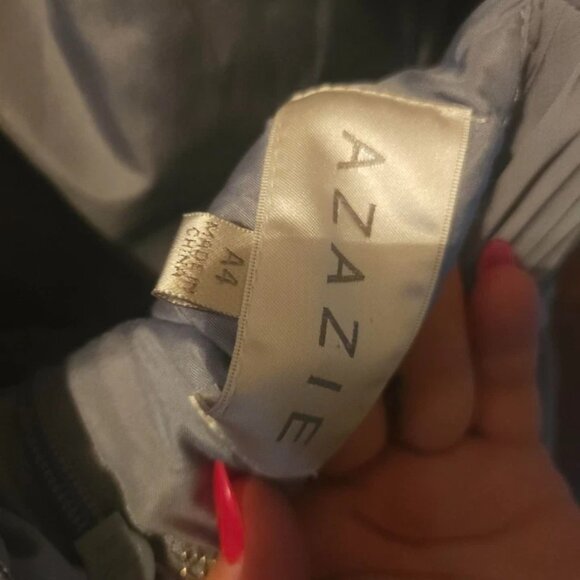 Azazie Yanelie Floor Length Slip Dress - Dusty Blue - A4 - EU 36 - Picture 3 of 3